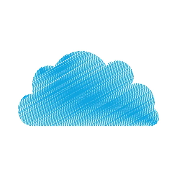 Desenho azul nuvem tecnologia símbolo — Vetor de Stock