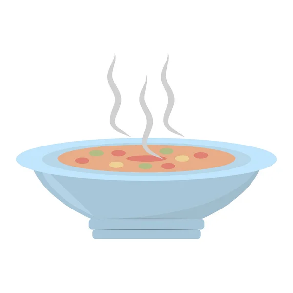 Délicieuse assiette de soupe nourriture chaude — Image vectorielle