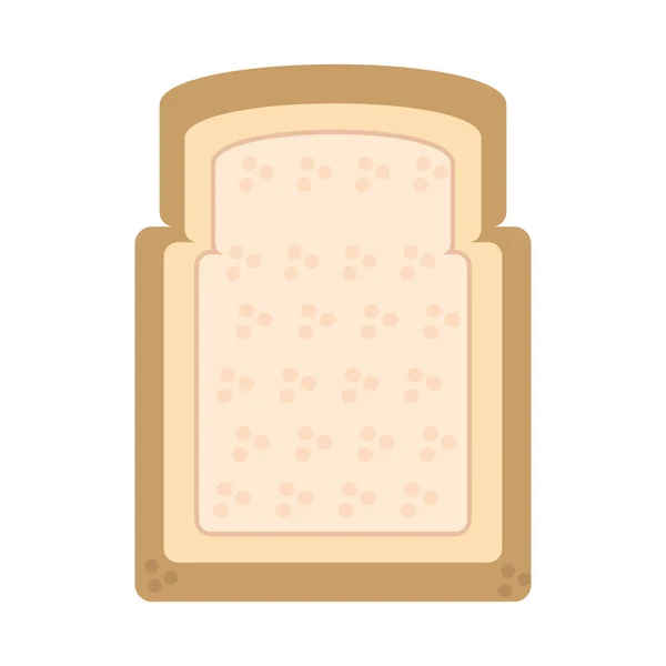 Halbiertes Brot Bäckerei Frühstücksdesign — Stockvektor