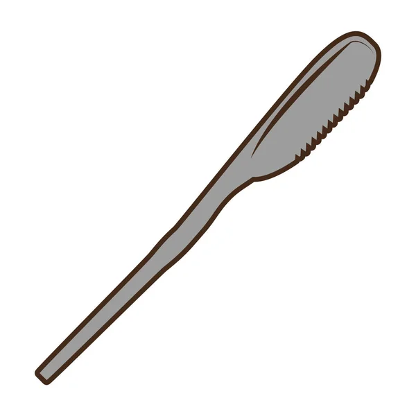 Cuchillo cubiertos utensilio de plata — Vector de stock