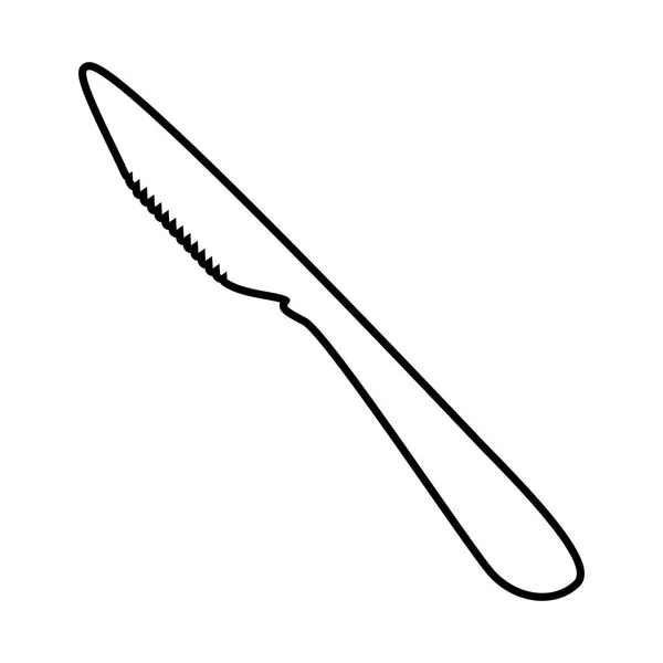Nůž stříbrný ocelové nádobí kuchyňské osnovy — Stockový vektor