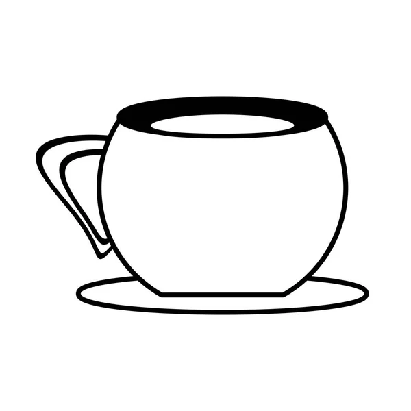 Taza placa de café esquema del utensilio — Archivo Imágenes Vectoriales