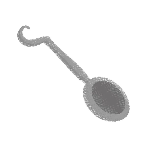 Spoon steel utensil kitchen — Stock Vector