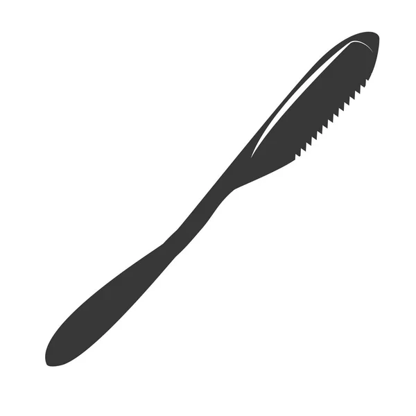 Couteau de dessin animé ustensile en acier argenté cuisine — Image vectorielle