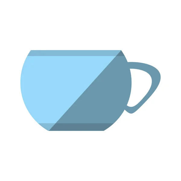 Cartoon pohár kávový porcelán nádobí stín — Stockový vektor
