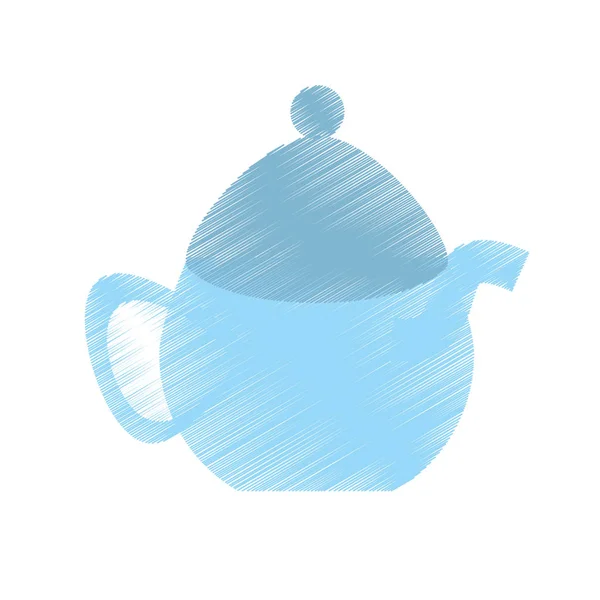 Drawing tea pot porcelan coffee — Stock Vector