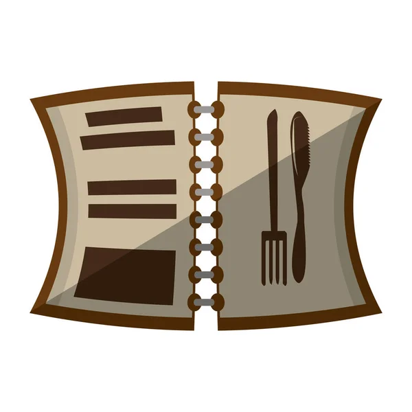Kreskówka Otwórz menu restauracji z cieniem — Wektor stockowy