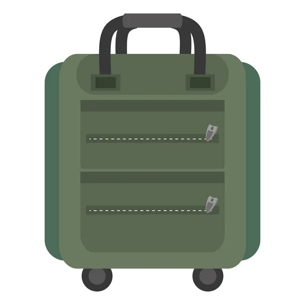 Grüne Koffer Packback Reisetasche Tourist — Stockvektor