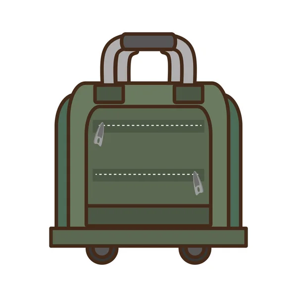 Sac vert serviette voyageur vacances d'affaires — Image vectorielle
