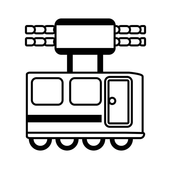 Umriss Eisenbahnkabinen Reiseverkehr — Stockvektor