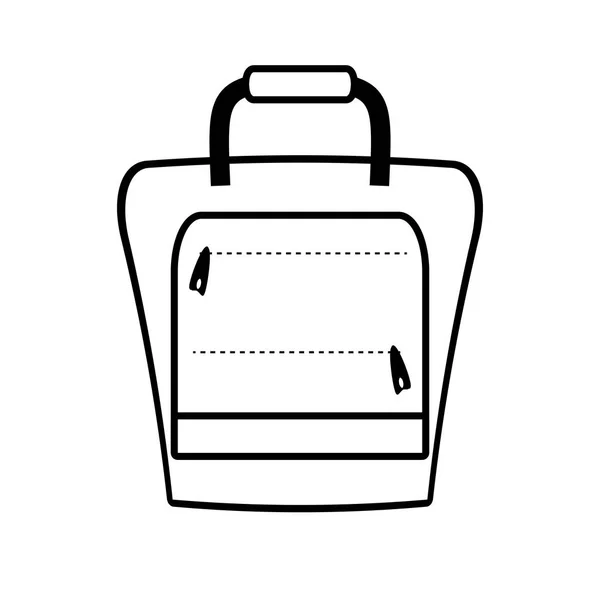 Outline suitcase packback travel bag tourist — Stock Vector