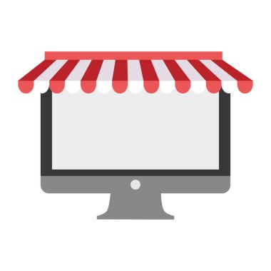 bilgisayar alışveriş online beyaz arka plan