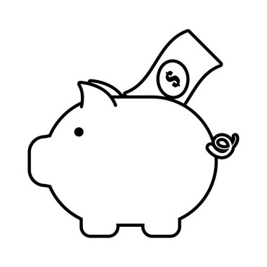 domuz para bill Doları Emanet simgesi anahat