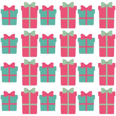yeşil ve pembe hediye kutuları yay seamless modeli ile