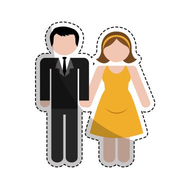 Çift erkek ve kadın simge görüntüsü