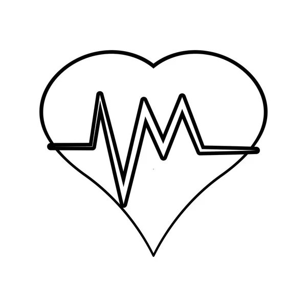 Heart rate montoring pulse sport — Stock Vector