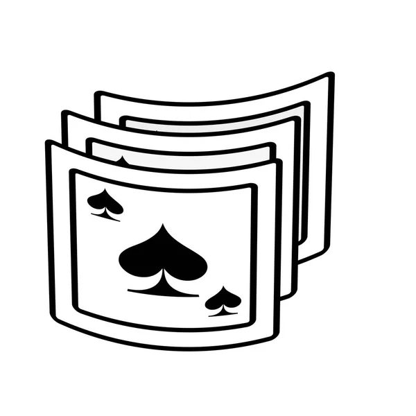 Aces spades poker carte à jouer magicien contour — Image vectorielle