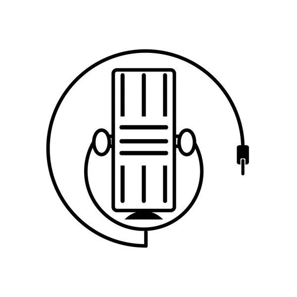 Micrófono música equipo vintage esquema — Vector de stock