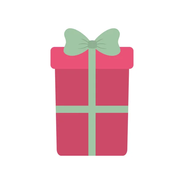 Rosa caja de regalo grande con arco — Vector de stock