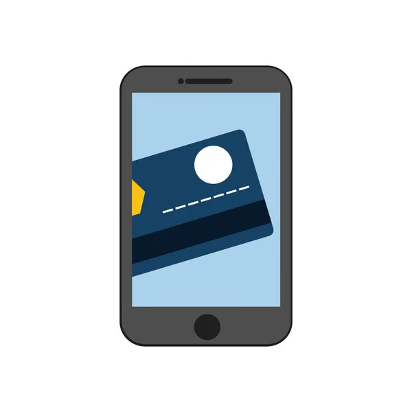 Cartão de crédito smartphone pagamento virtual — Vetor de Stock