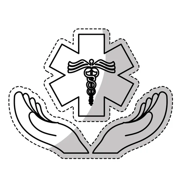 Gambar ikon batang asclepius - Stok Vektor