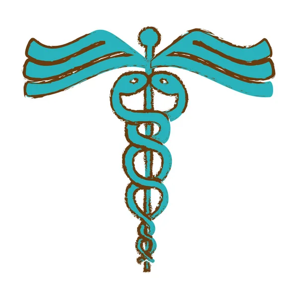 Asclepius staaf pictogramafbeelding — Stockvector