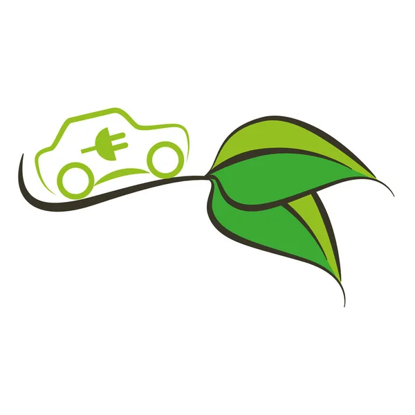 Eco-vriendelijke auto pictogramafbeelding — Stockvector