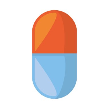 tıbbi hap kapsül ilaç mavi ve kırmızı gölgeli