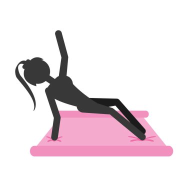 siluet kız egzersiz fitness spor defterinde