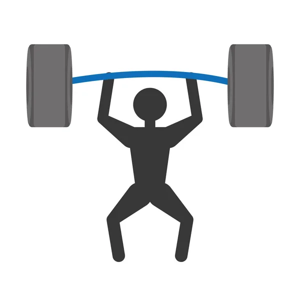 Silhuette man Gewichtheffen barbell — Stockvector