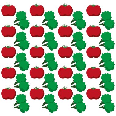 domates brokoli sebze Dikişsiz desen tasarım