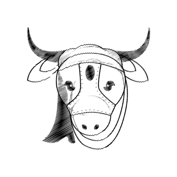 Cabeza india vaca sagrada — Vector de stock