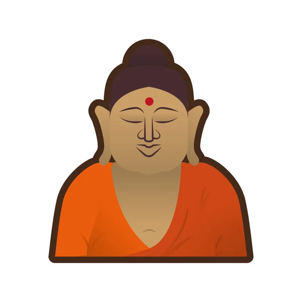 Head buddha spiritual indian — стоковый вектор