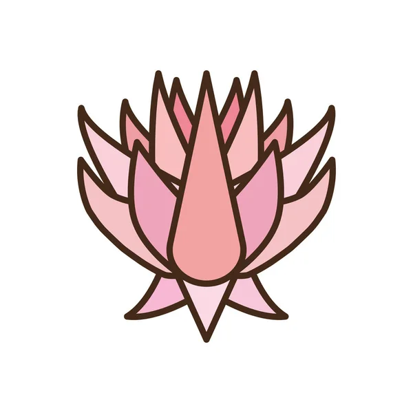 Belle icône rose de fleur de lotus — Image vectorielle