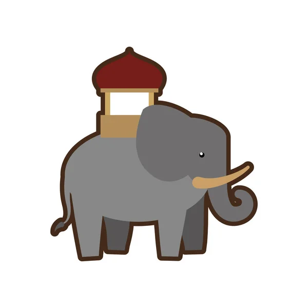 Dibujos animados elefante indio ornamento festival anual — Vector de stock