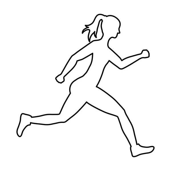Mujer corriendo fitness — Vector de stock
