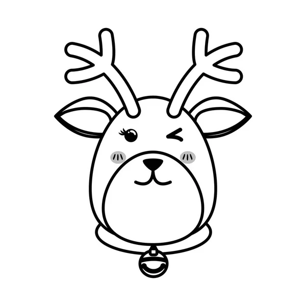 Reindeer xmas cartoon — Stock Vector