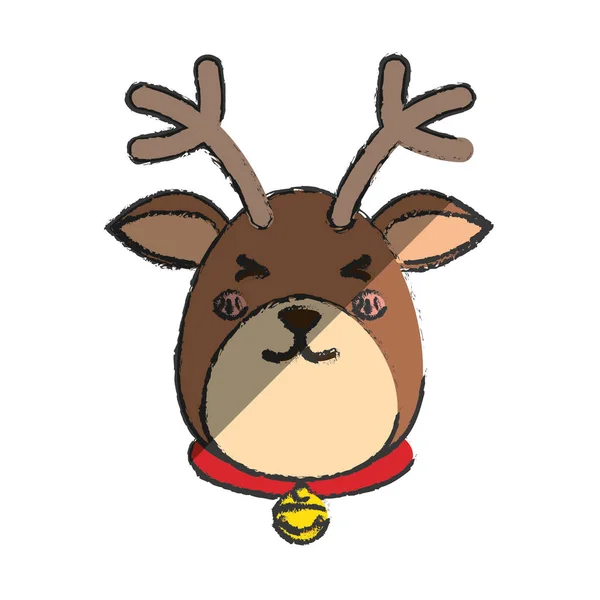 Reindeer xmas cartoon — Stock Vector