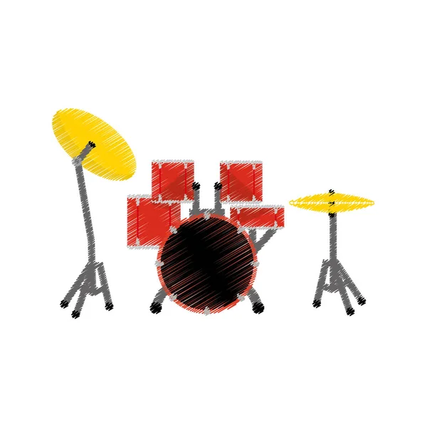 Instrument de musique batteur — Image vectorielle