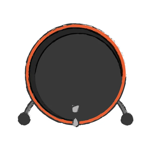 Instrumento de música de tambor — Vector de stock