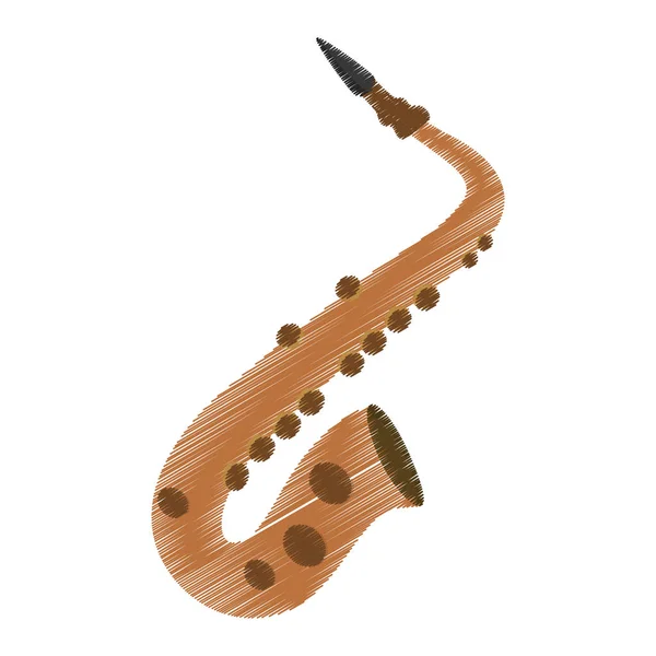 Саксофонный музыкальный инструмент — стоковый вектор