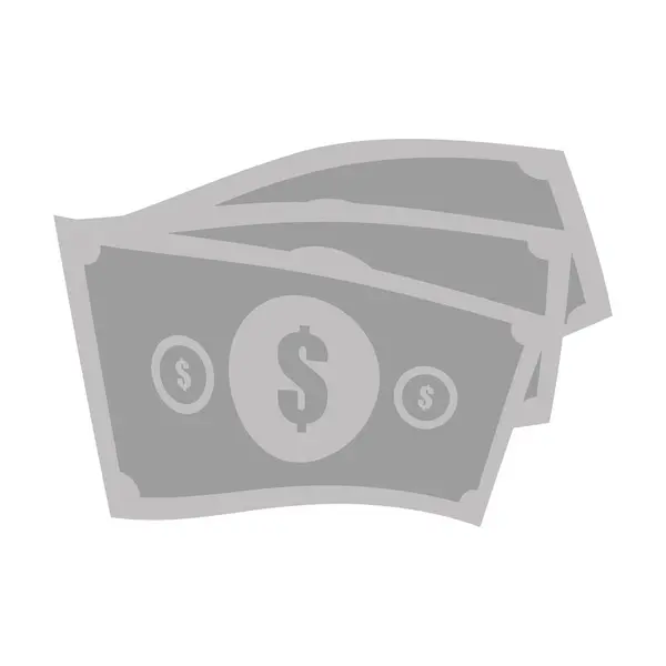 Money bills cash dollar gray color — Stock Vector