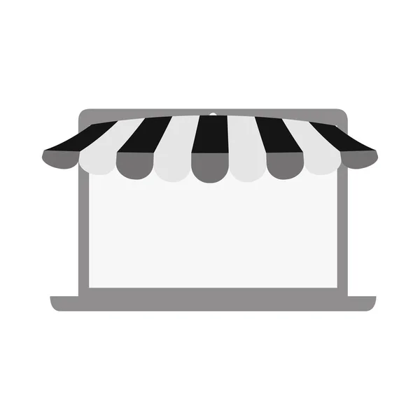 Продажа ноутбука онлайн электронной коммерции серого цвета — стоковый вектор