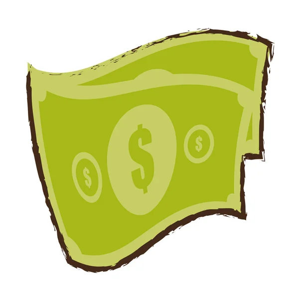 Money bills cash dollar sketch — Stock Vector
