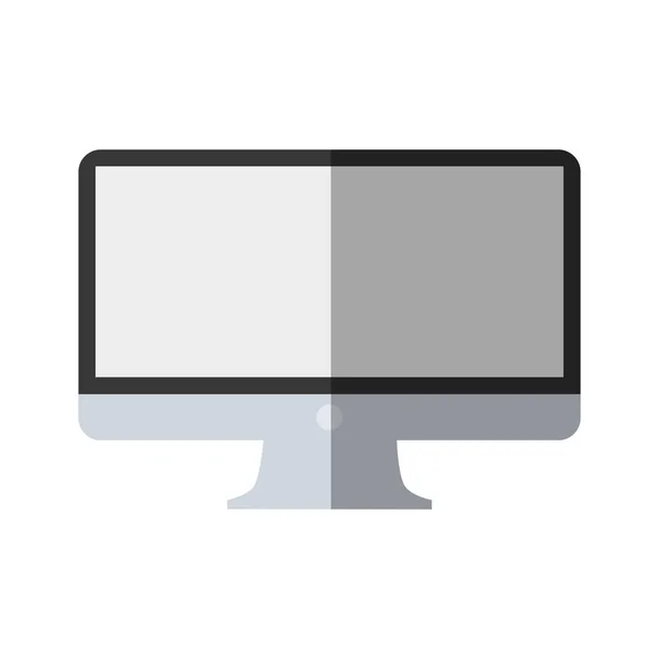 Vector computer display icon, Gray Pc screen with shadow. Modern