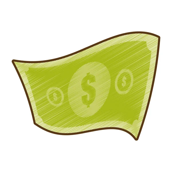 Dibujo billete de dinero en dólares americanos — Vector de stock