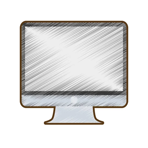 Tekening technologie van de monitor van de scherm van de computer — Stockvector