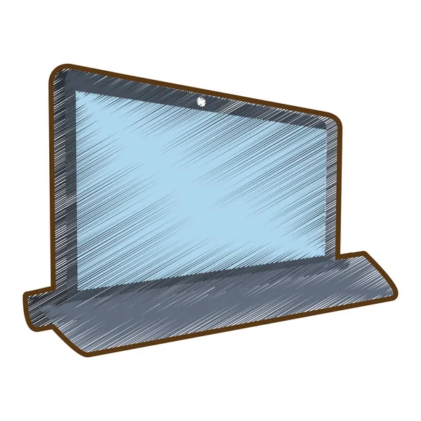 Tekening laptop technologie elektronisch gadget — Stockvector