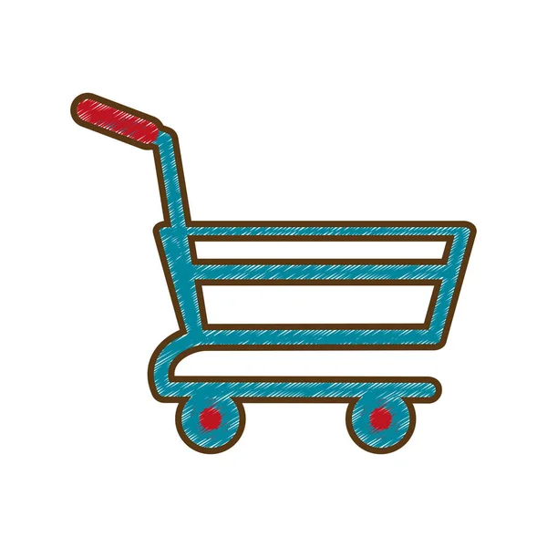 Desenho carrinho de compras mercado de entrega on-line —  Vetores de Stock
