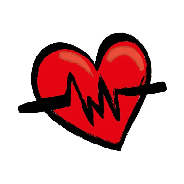 Cardiologia médica batimento cardíaco — Vetor de Stock